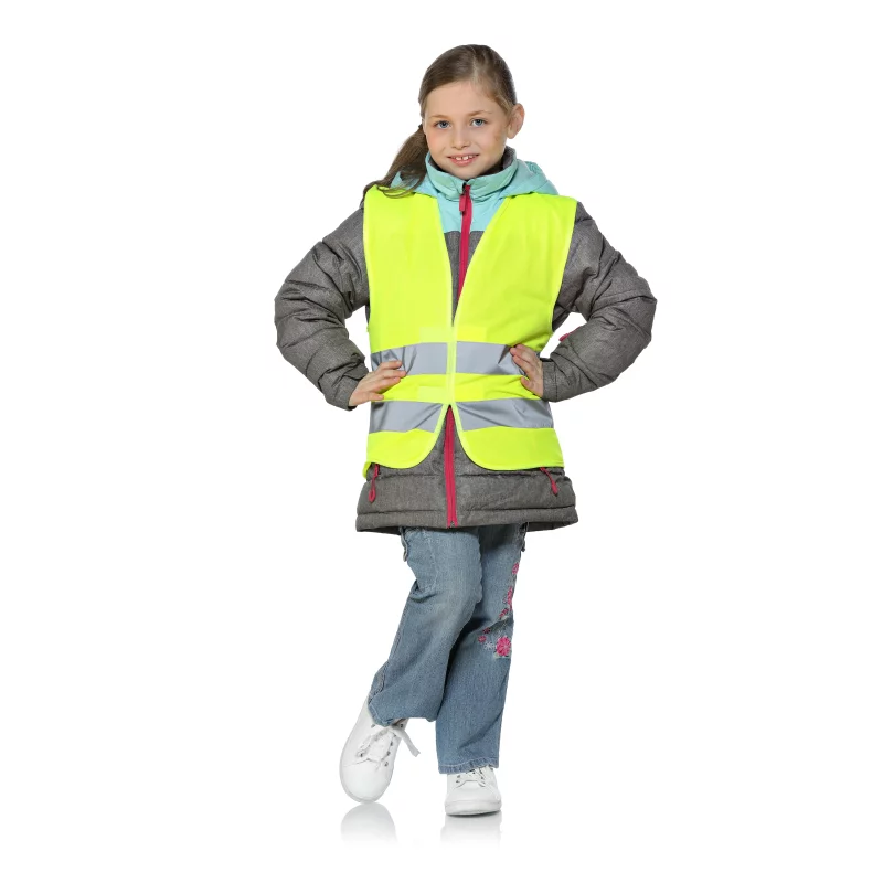 Warnweste, Reflektierend, Grau, Jacke, Kinder
