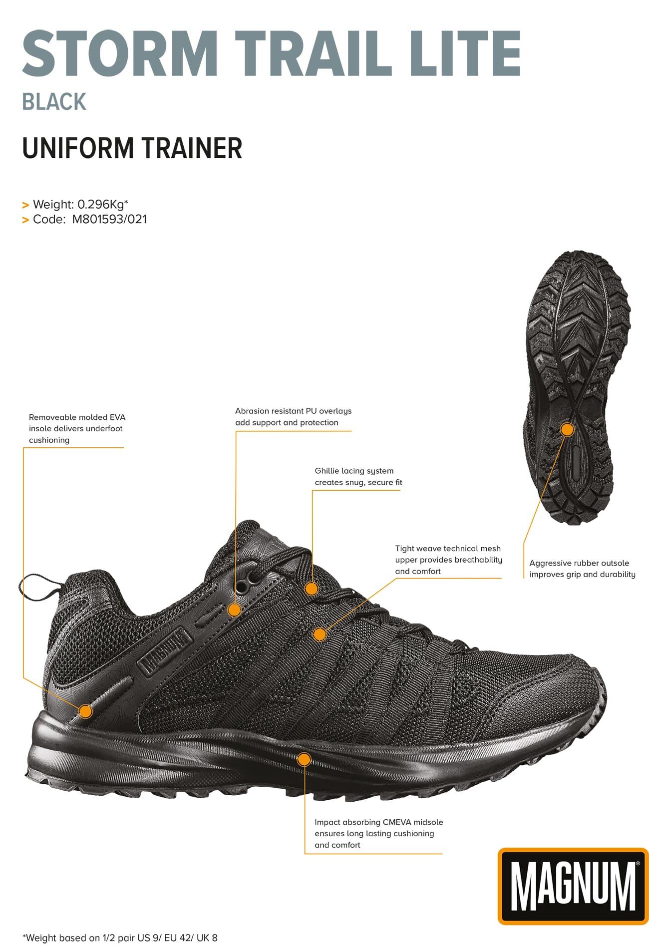 uniform-trainer, schwarz, laufschuh, stollensohle, mesh-obermaterial