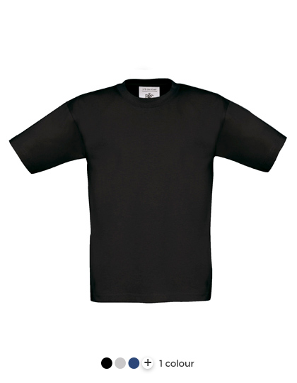 T-Shirt, Schwarz, Kurzarm, Rundhalsausschnitt, einfarbig
