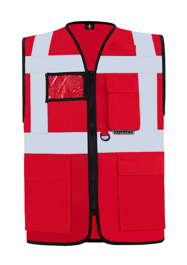 KXMF-multifunktionale-warnweste-reissverschluss-taschen-rot-warnwesten-korntex-front