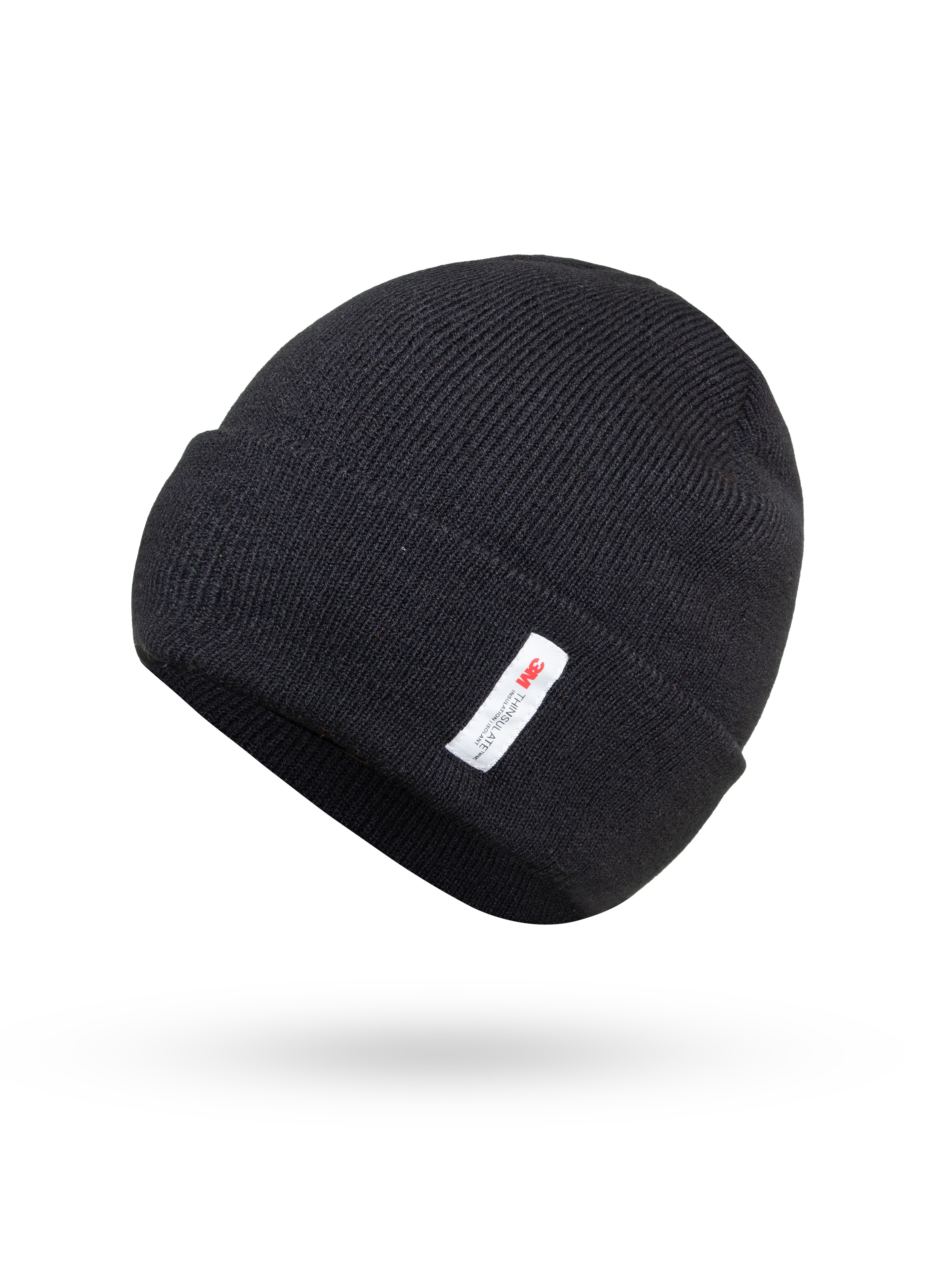 Beanie, Strickmütze, Wintermütze, Mütze, Weblabel, Beanie, Wintermütze, Gestrickt, Schwarz, Logo-Label