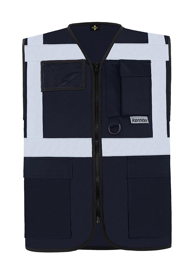KXMF-multifunktionale-warnweste-reissverschluss-taschen-marineblau-warnwesten-korntex-front