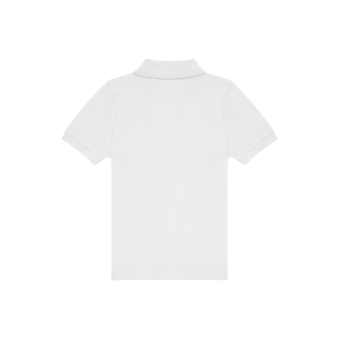 Polohemd, Weiß, Kurzarm, Kragen, Strickstruktur