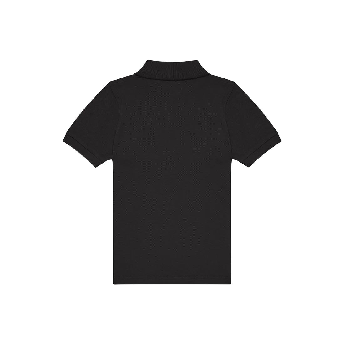polohemd, schwarz, kurzarm, Kragen, Strickstruktur
