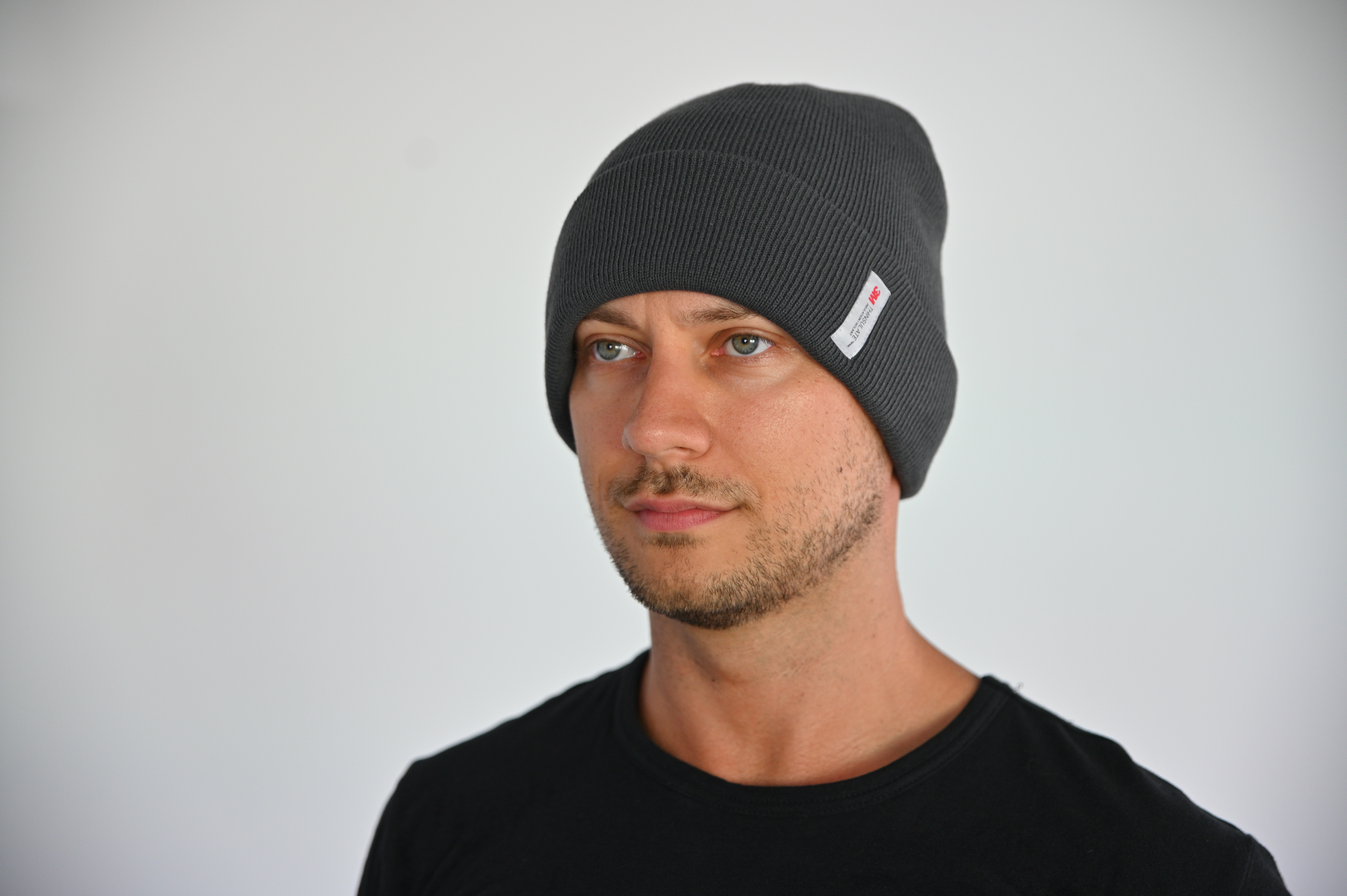 Beanie, strickmütze, dunkelgrau, ribbing, unisex