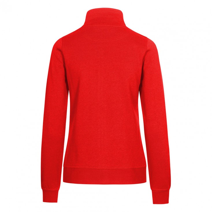 Damenpullover, Rot, Stehkragen, Langarm, Einfarbig