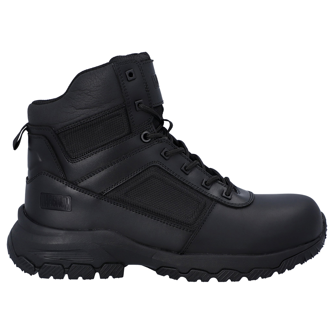 Stiefel, Sicherheitsstiefel, Schwarz, Gummisohle, High-Top