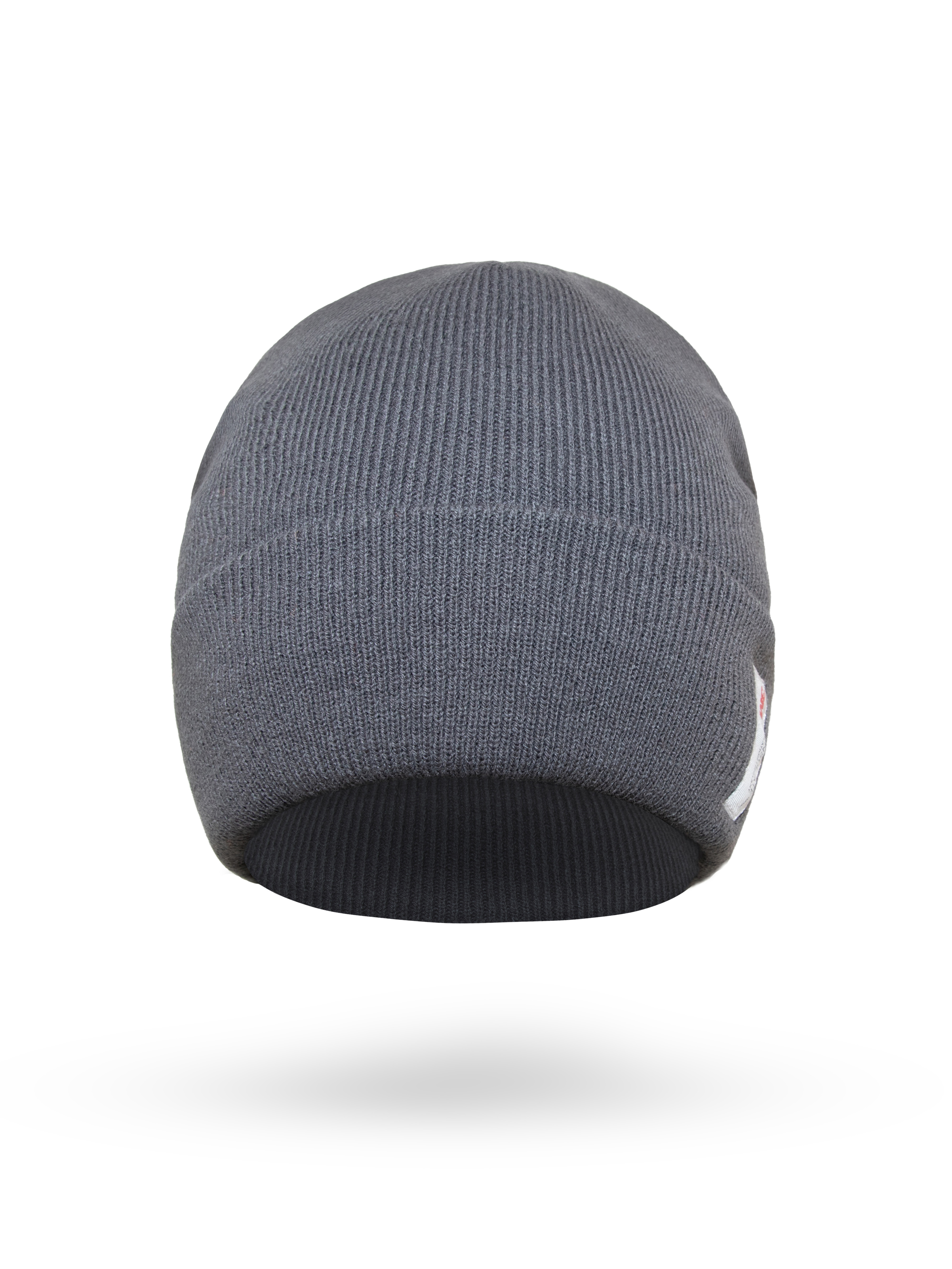 Beanie, Kopfbeanie, Wolle, Grau, Rippstrick