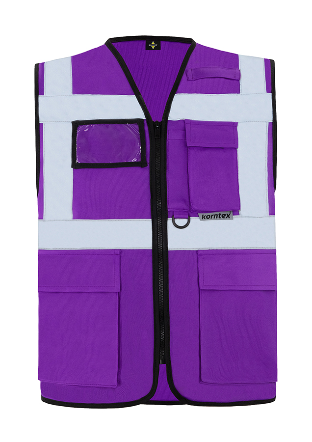 KXMF-multifunktionale-warnweste-reissverschluss-taschen-violett-warnwesten-korntex-front