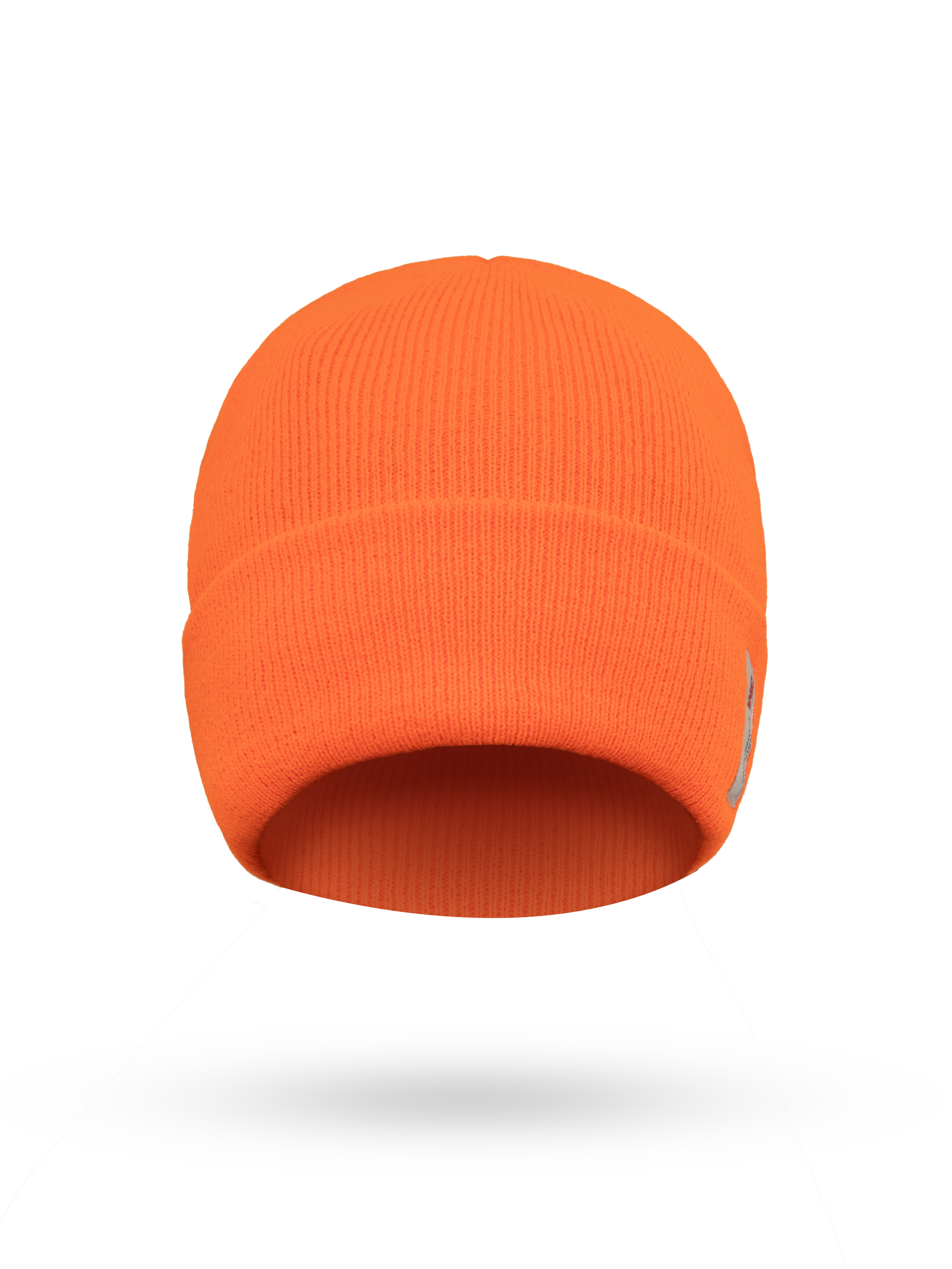 Mütze, Knitted, Orange, Beanie, Rippstruktur, beanie, Strickmappe, orange, gerippt, warmes Accessoire, neon orange, Knit Beanie, Rippstrick, Wintermütze, Umgeschlagene Stirnkante