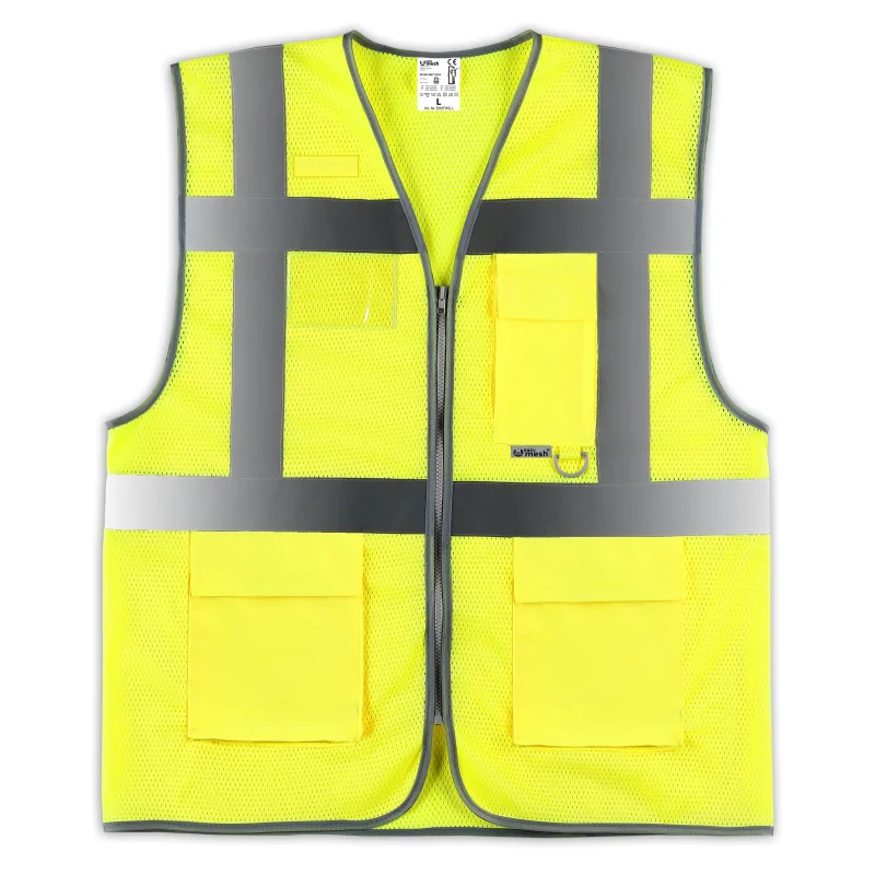 hi-vis, Sicherheitsweste, Reflektierende Weste, Flachgewebe?, Taschen