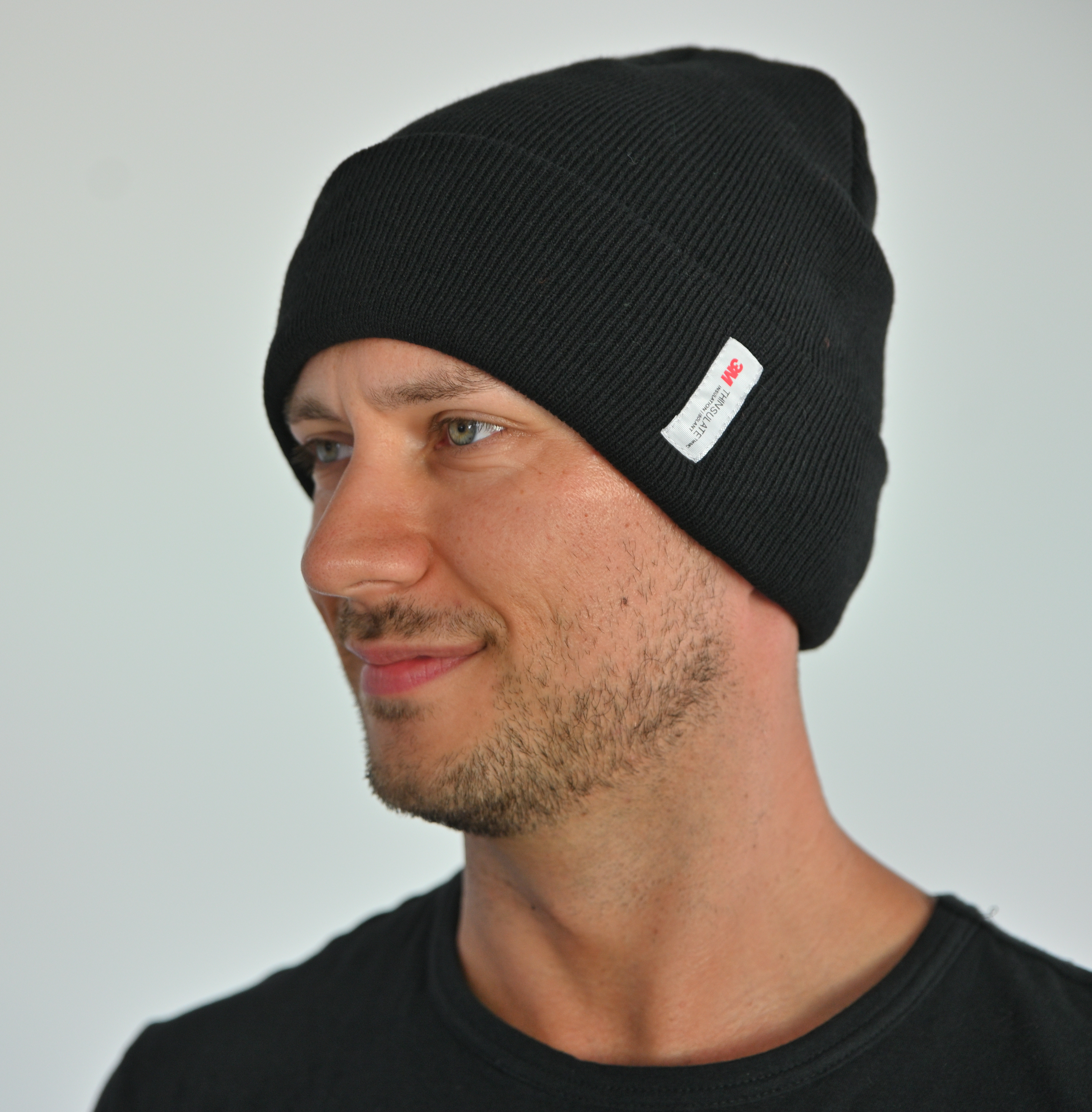 Beanie, Schwarz, Gestrickt, Winterschal, Rippenmuster