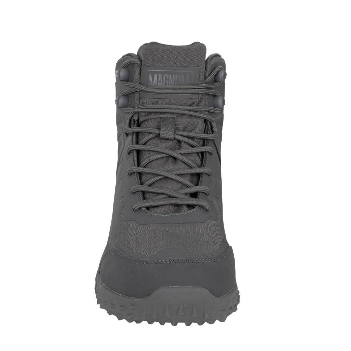Stiefel, Hochschnitt, Gummisohle, Laufschuh, grau