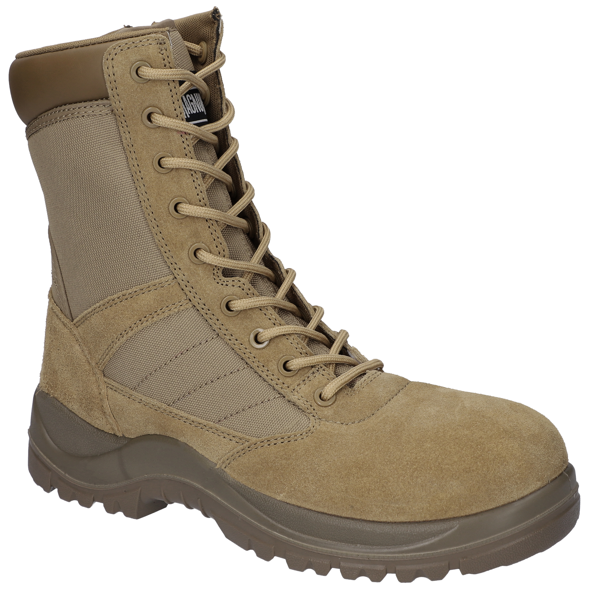 Stiefel, Kampfstiefel, Leder?, Gummi Sohle, Tan/braun