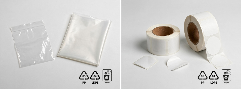 Sachet vêtement et étiquette